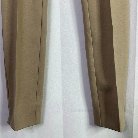 MNG Pleated Front Back Pockets Stylish Tan Dress Pants - Picture 2 of 7